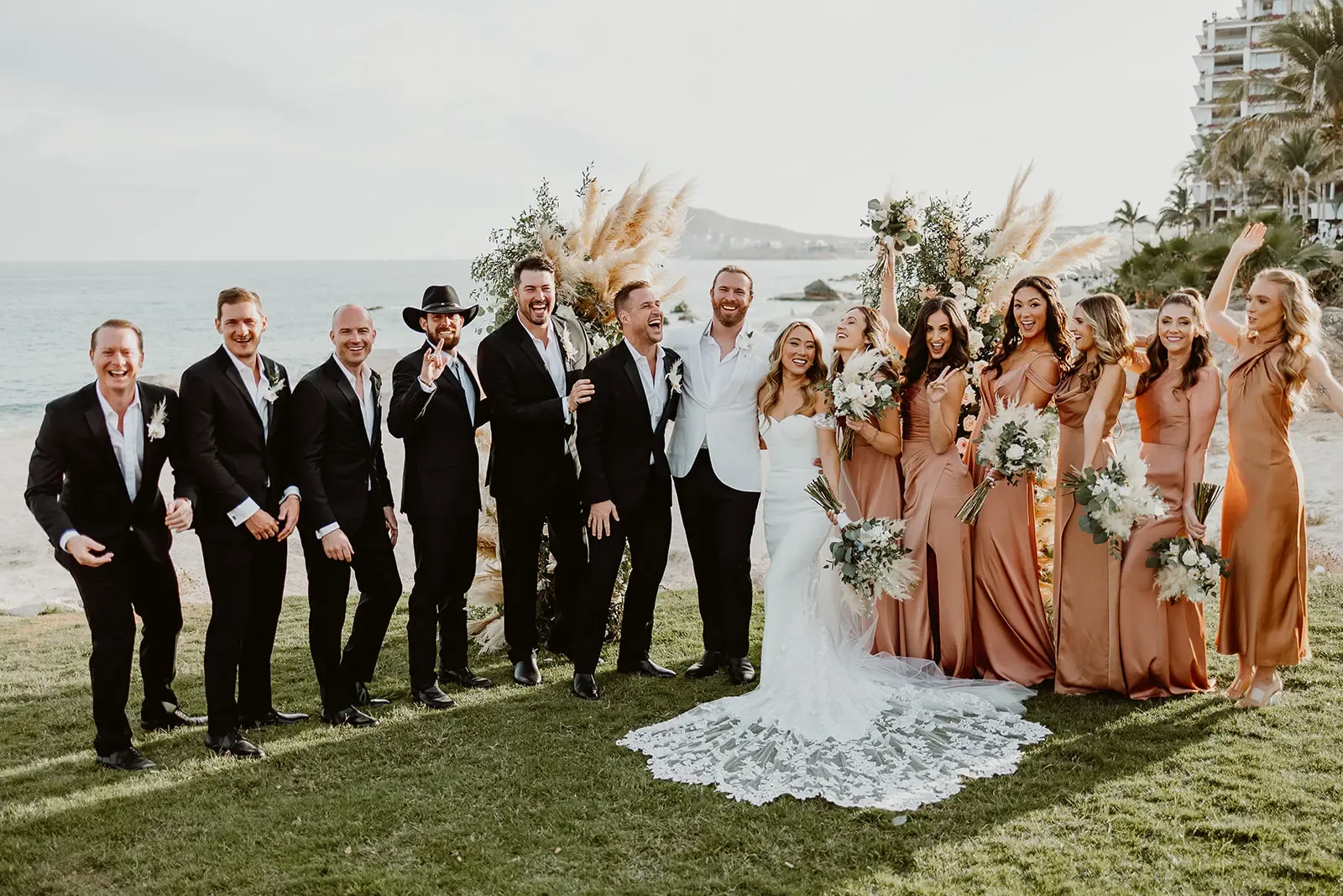 Beachfront wedding reception in Los Cabos